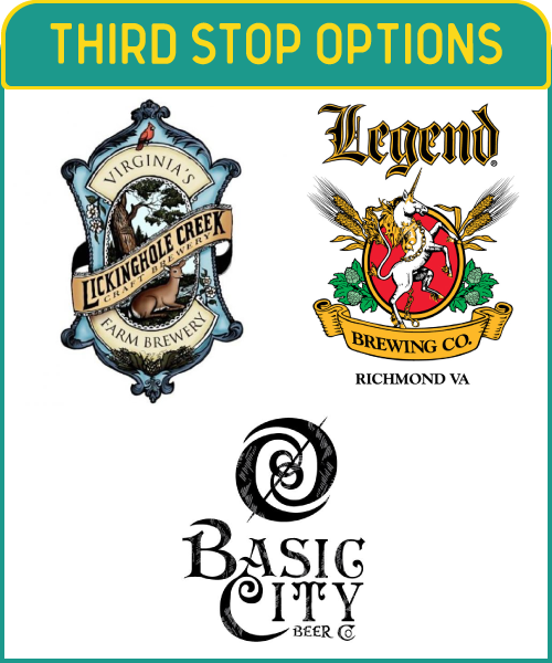 At this stop you can choose between Lickinghole Creek Craft Brewery, Legend Brewing Co., and Basic City Beer Co.