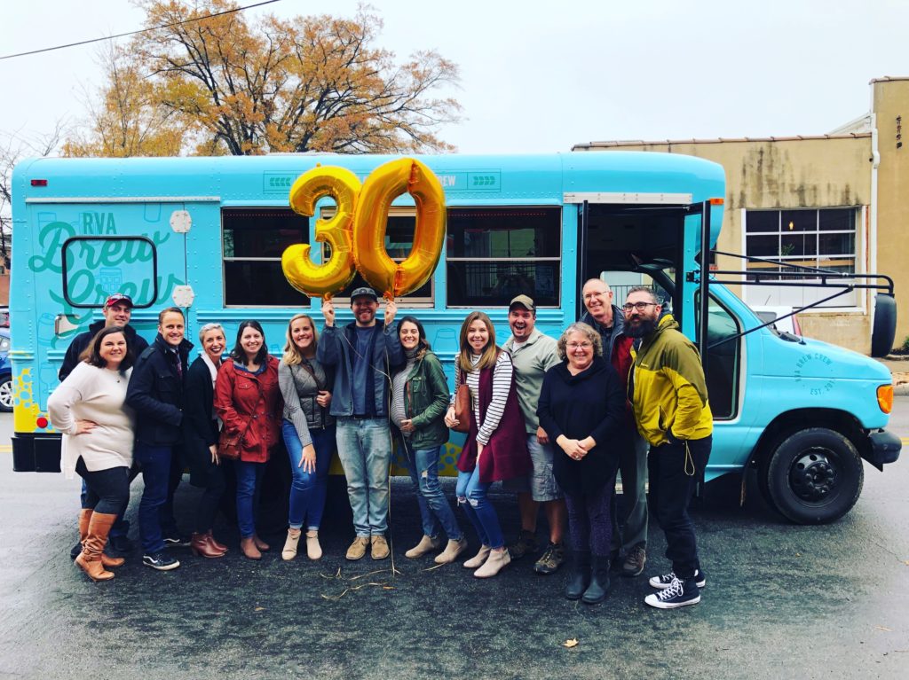 Private birthday brewery tour on Lola Bus! We picked them up from their house and they spent the day brewery hopping around Scott's Addition.
